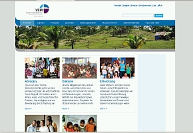 [Translate to Englisch:] Neu gestaltet präsentiert sich der Internetauftritt der Vereinten Evangelischen Mission.